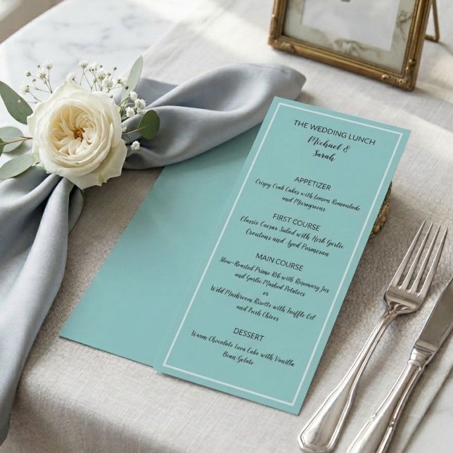 Modern Wedding Menu Card, Minimalist Custom Dinner Meny (Skapare uppladdad)