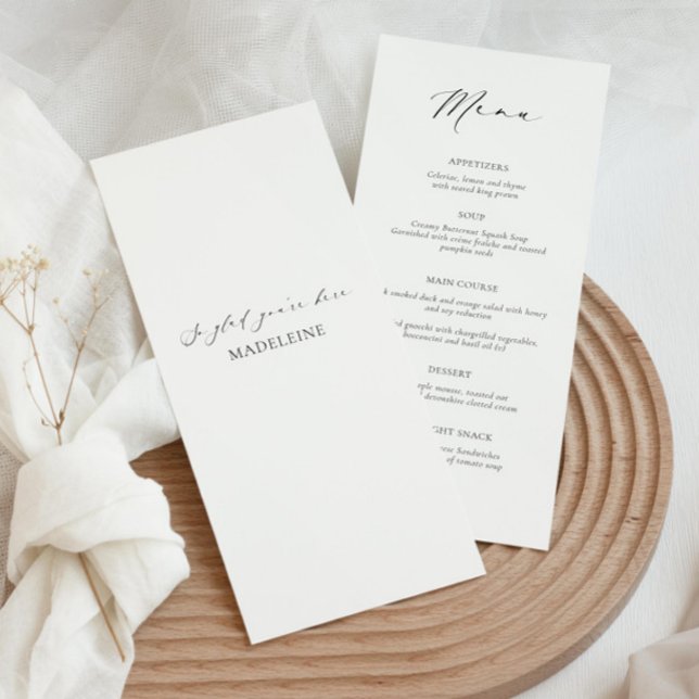 Modern wedding menu card with guest name meny (Skapare uppladdad)