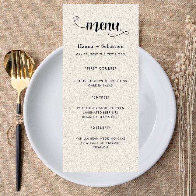 Modern  Wedding Menu Meny (Skapare uppladdad)