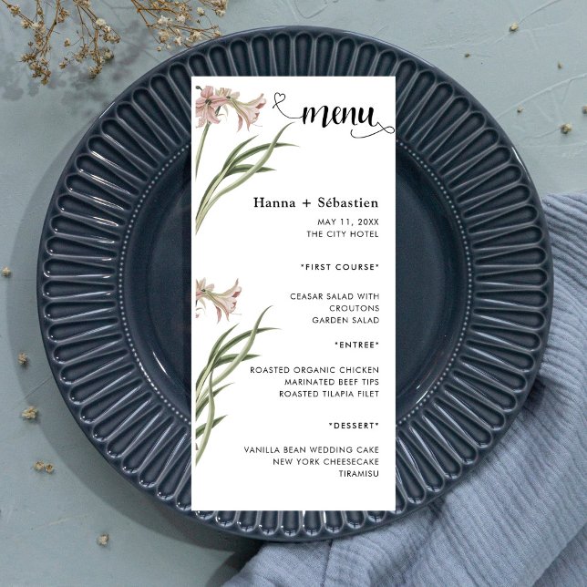 Modern  Wedding Menu Meny (Skapare uppladdad)