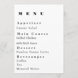 Modern Wedding Menu Template Meny