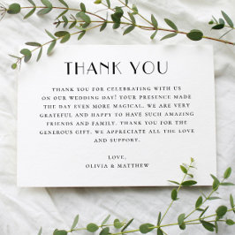 Modern Wedding | Minimalist Black & White Elegant Tack Kort