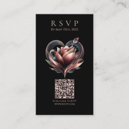 Modern Wedding RSVP Blush Pink Rose Visitkort