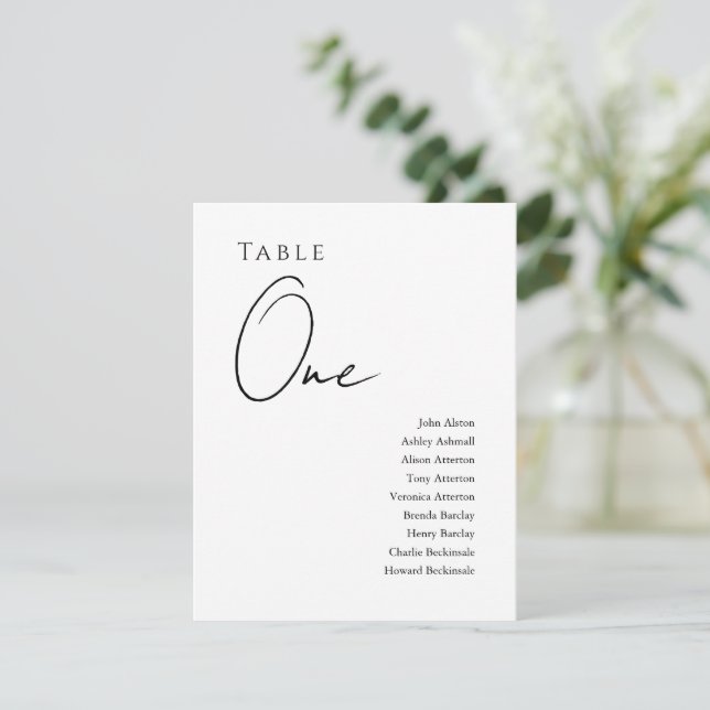 Modern Wedding Seating Chart, Minimalist Card  Inbjudningar (Stående Fram)