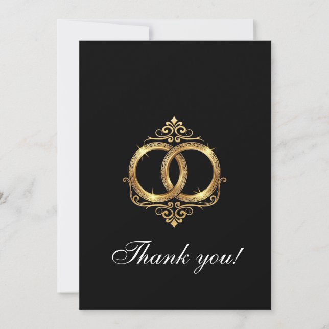 Modern Wedding Thank You Card Tack Kort (Framsida)
