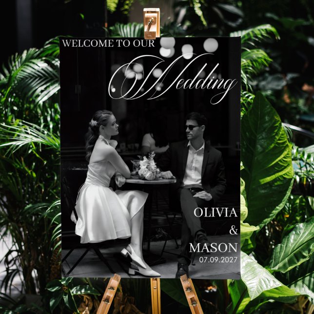 Modern Wedding Welcome with Photo Sign Poster  (Skapare uppladdad)