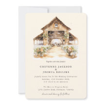 Modern Western inbjudan till  bröllop