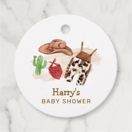 Modern Western ökenaktus Cowboybabyskåda Gåvor Etiketter