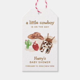 Modern Western ökenaktus Cowboybabyskåda Presentetikett