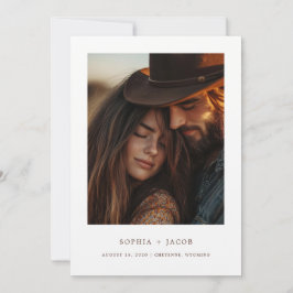 Modern Western Photo Boots Save the Date  Inbjudningar