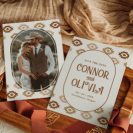 Modern Western Photo Save the Date Card Inbjudningar