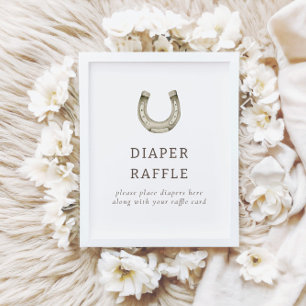 Modern Western Rodeo Baby Shower Raffle-skylt Poster