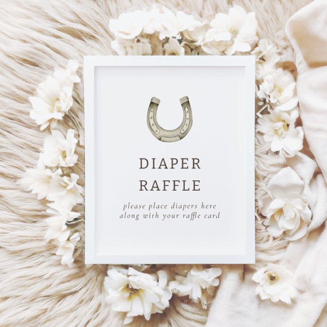 Modern Western Rodeo Baby Shower Raffle-skylt Poster (Skapare uppladdad)