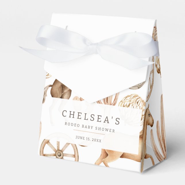 Modern Western Rodeo Watercolor Baby Shower Presentaskar (Framsidan Sidan)
