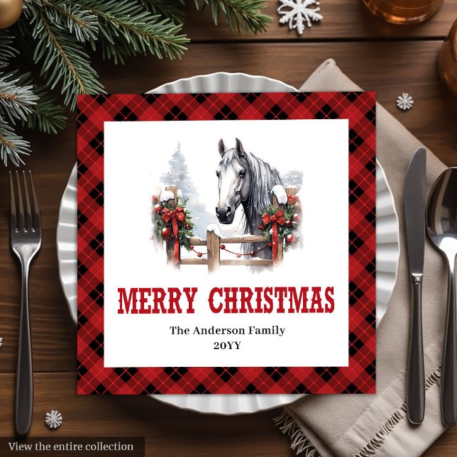 Modern Western Tartan Christmas Paper Napkins Pappersservett (Modern Western Tartan Christmas Paper Napkins)