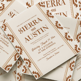 Modern Western Wedding Invitation Inbjudningar