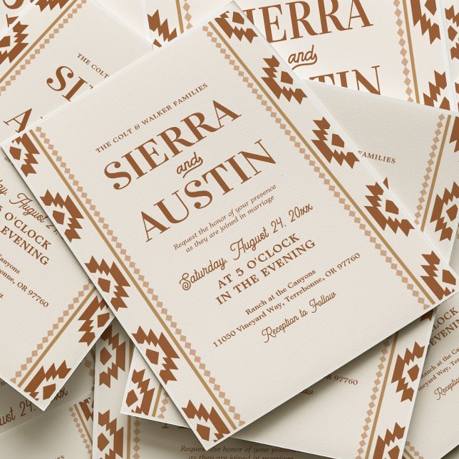 Modern Western Wedding Invitation Inbjudningar (Skapare uppladdad)