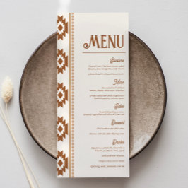 Modern Western Wedding Menu Meny