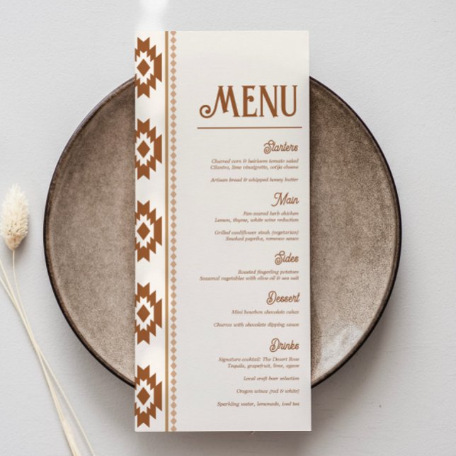 Modern Western Wedding Menu Meny (Skapare uppladdad)