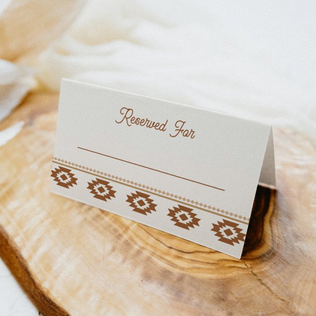 Modern Western Wedding Place Card  Placeringskort (Skapare uppladdad)