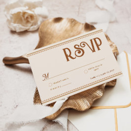 Modern Western Wedding RSVP Card OSA Kort