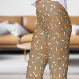 Modern Wheat Brown Flick Mönster Leggings