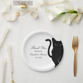 Modern Whimsical Black Cat Bröllop