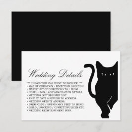 Modern Whimsical Black Cat Bröllop-detalj Tilläggskort