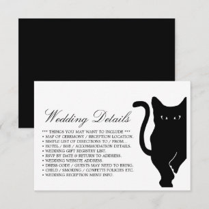 Modern Whimsical Black Cat Bröllop-detalj Tilläggskort