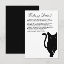Modern Whimsical Black Cat Bröllop-detalj Tilläggskort