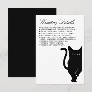 Modern Whimsical Black Cat Bröllop-detalj Tilläggskort