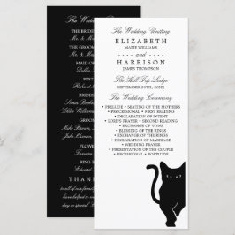 Modern Whimsical Black Cat Bröllop Program