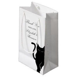 Modern Whimsical Black Cat Bröllop Tack-förmån