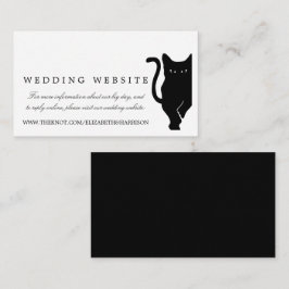 Modern Whimsical Black Cat Bröllop webbplats Infog Tilläggskort
