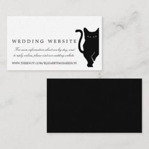 Modern Whimsical Black Cat Bröllop webbplats Infog Tilläggskort