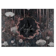 Modern Whimsical Elegant Wildblommor Monogram