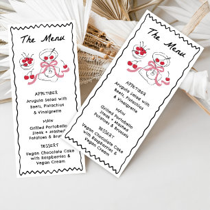 Modern & Whimsical Handritad Middag & Drycker Meny
