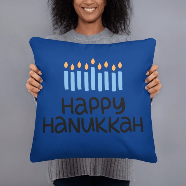 Modern Whimsical Lycklig Hanukkah Dekorativ kudde (Skapare uppladdad)