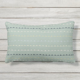 Modern Whimsical Rand Navy Pastel Seafoam Grönt Lumbarkudde