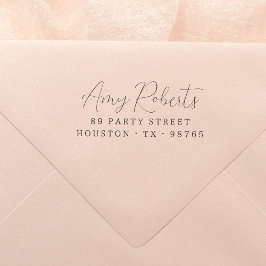 Modern Whimsical Script Namn Returadress Stämpel