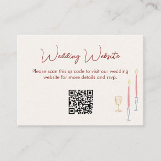 modern whimsical Wedding Website QR Code Enclosure Tilläggskort