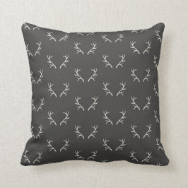 Modern white and black antler patterned  kudde