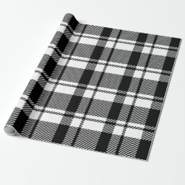 Modern White and Black Tartan Play Presentpapper