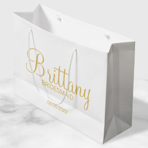 Modern White and Guld Personlig Bridesmaids