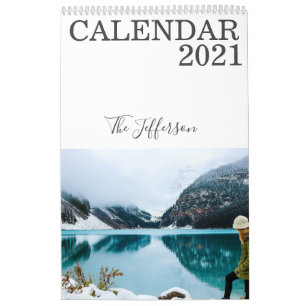 Modern White Anpassningsbar Photo 2021 Kalender