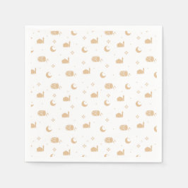 Modern White Beige Ramadan & Eid Napkins Pappersservett