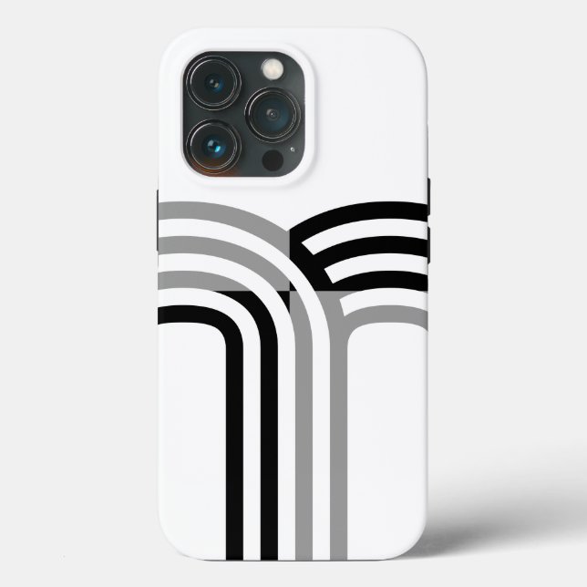 Modern White Black Monotone Initial Mönster (Baksida )