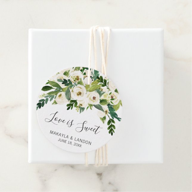 Modern White Blommigt Elegant bröllop Gåvor Etiketter (På plats)