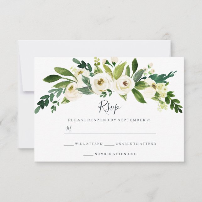 Modern White Blommigt Garden Wedmeds OSA (Framsida)