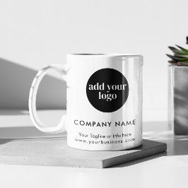 Modern White Business Anpassningsbar Company Logot Mugg